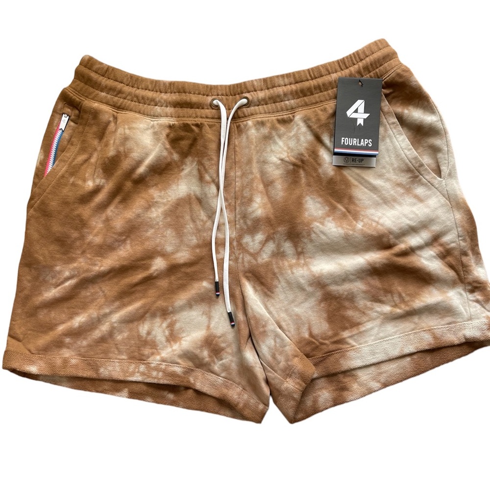 Fourlaps Womens Rush Short Russet Tie Dye XL NWT Athletic Fit Drawstring elastic